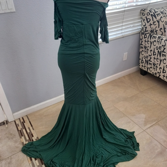 Green teal evening/maternity dress size large - Picture 7 of 9